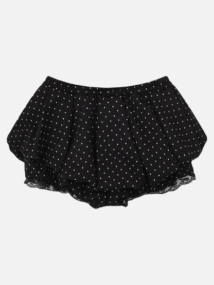 DAXUEN Women's polka dot ruffled lounge shorts