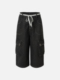 DAXUEN Dark grey wide-leg cropped cargo pants with polka dots