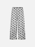 DAXUEN dark blue and grey polka dot wide-leg palazzo pants