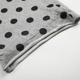 DAXUEN dark blue and grey polka dot wide-leg palazzo pants