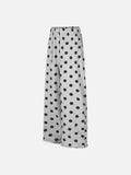 DAXUEN dark blue and grey polka dot wide-leg palazzo pants