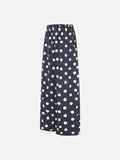 DAXUEN dark blue and grey polka dot wide-leg palazzo pants