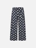 DAXUEN dark blue and grey polka dot wide-leg palazzo pants