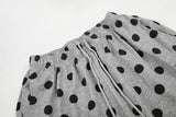DAXUEN dark blue and grey polka dot wide-leg palazzo pants