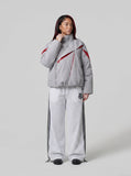 DAXUEN Wide leg polka dot trousers with stripes — model photo