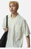 Textured Cream Short-Sleeve Polo Shirt