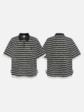 Edgy Striped Polo Shirt with Zip