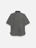 Edgy Striped Polo Shirt with Zip
