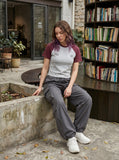 DAXUEN Men's raglan short-sleeve t-shirt — model photo