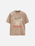 DAXUEN dark grey oversized profile face graphic tee