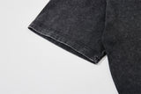 DAXUEN dark grey oversized profile face graphic tee