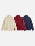 DAXUEN cream cable knit quarter-zip pullover sweater