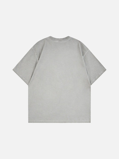 DAXUEN Loose-fit graphic T-shirt with distressed print