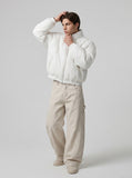 DAXUEN Oversized wide-leg pants with puddle effect — model photo