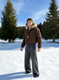 DAXUEN Oversized wide-leg pants with puddle effect — model photo