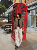 DAXUEN Oversized wide-leg pants with puddle effect — model photo