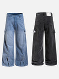 DAXUEN Punk distressed wide-leg overalls