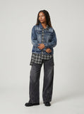 DAXUEN Punk distressed wide-leg overalls — model photo