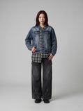 DAXUEN Punk distressed wide-leg overalls — model photo