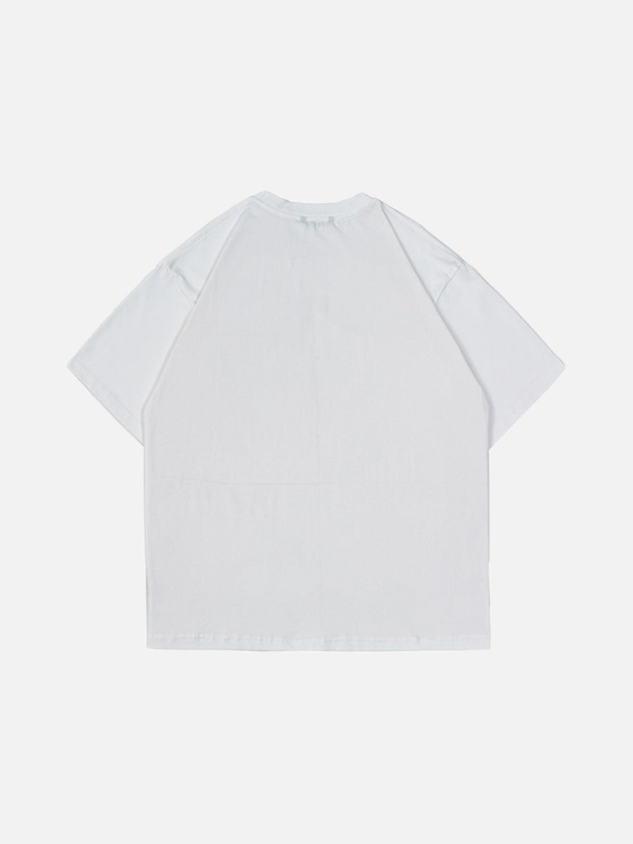 DAXUEN navy blue PUNK emblem short-sleeve t-shirt