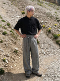 DAXUEN Men's short sleeve shirt with stand-up collar — model photo