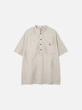 DAXUEN Men's short sleeve shirt with stand-up collar