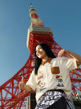 DAXUEN Short-sleeve button-up shirt with dog embroidery — model photo