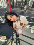 DAXUEN Short-sleeve button-up shirt with dog embroidery — model photo