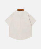 DAXUEN Short-sleeve button-up shirt with dog embroidery