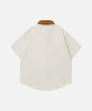 DAXUEN Short-sleeve button-up shirt with dog embroidery