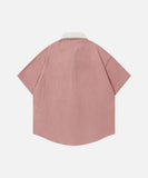 DAXUEN Short-sleeve button-up shirt with dog embroidery