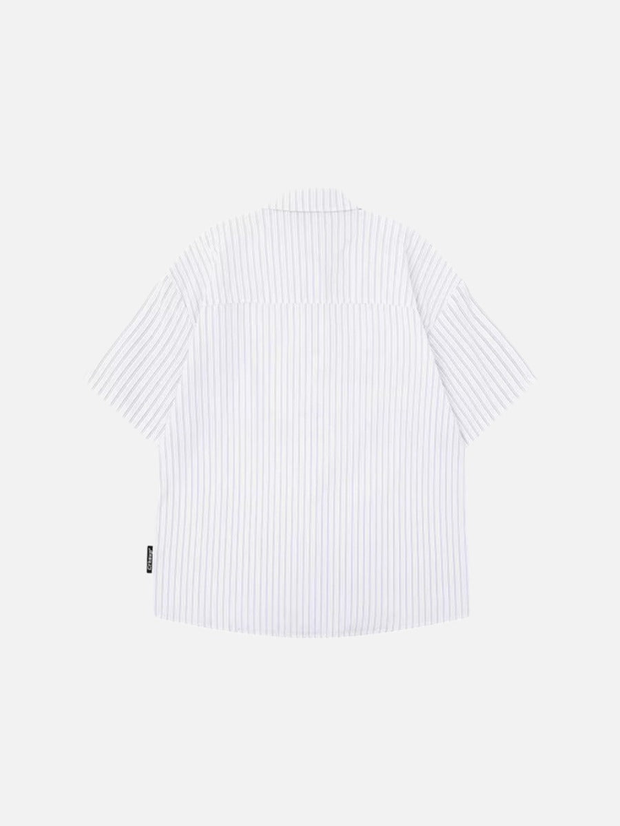 DAXUEN Puppy Tie Striped Short Sleeve Shirt