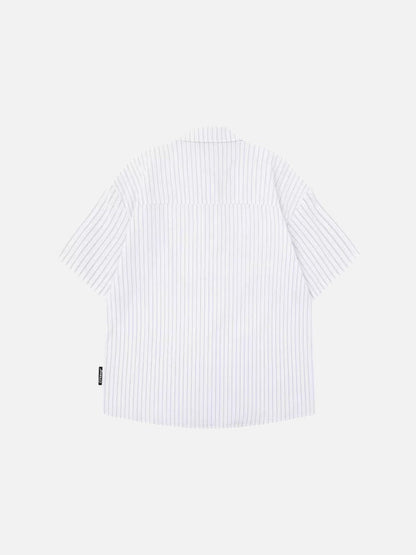 DAXUEN Puppy Tie Striped Short Sleeve Shirt