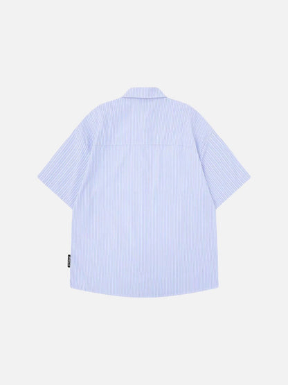 DAXUEN Puppy Tie Striped Short Sleeve Shirt