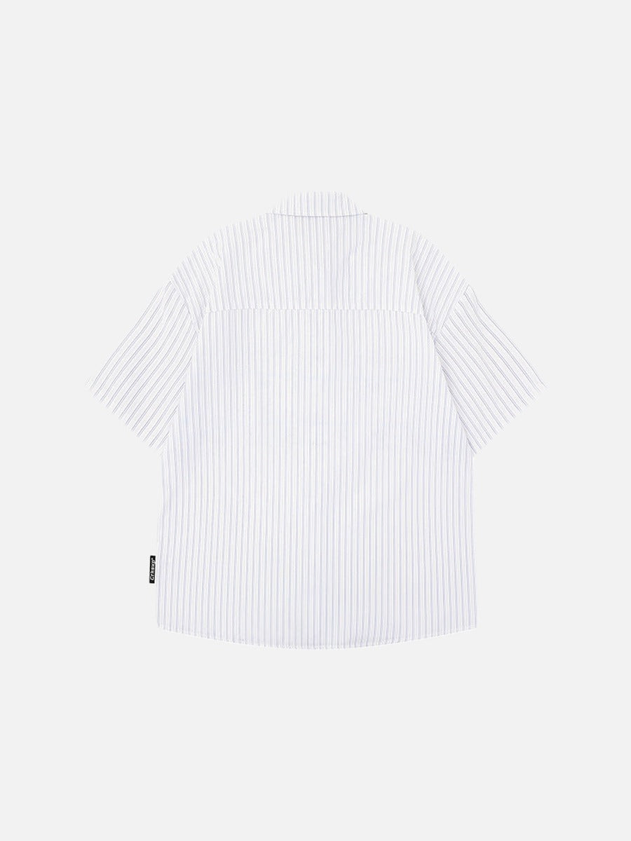 DAXUEN Puppy Tie Striped Short Sleeve Shirt