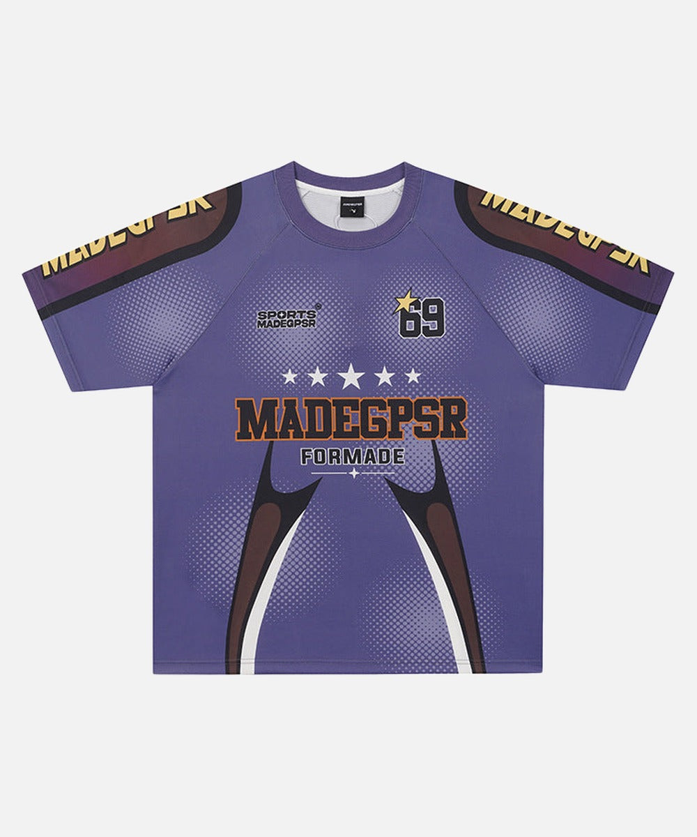 DAXUEN Purple short-sleeved crew neck graphic t-shirt