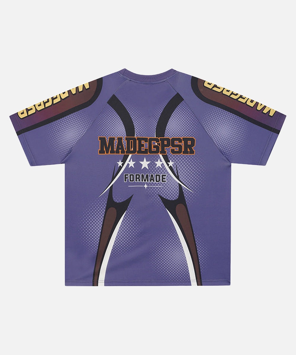 DAXUEN Purple short-sleeved crew neck graphic t-shirt