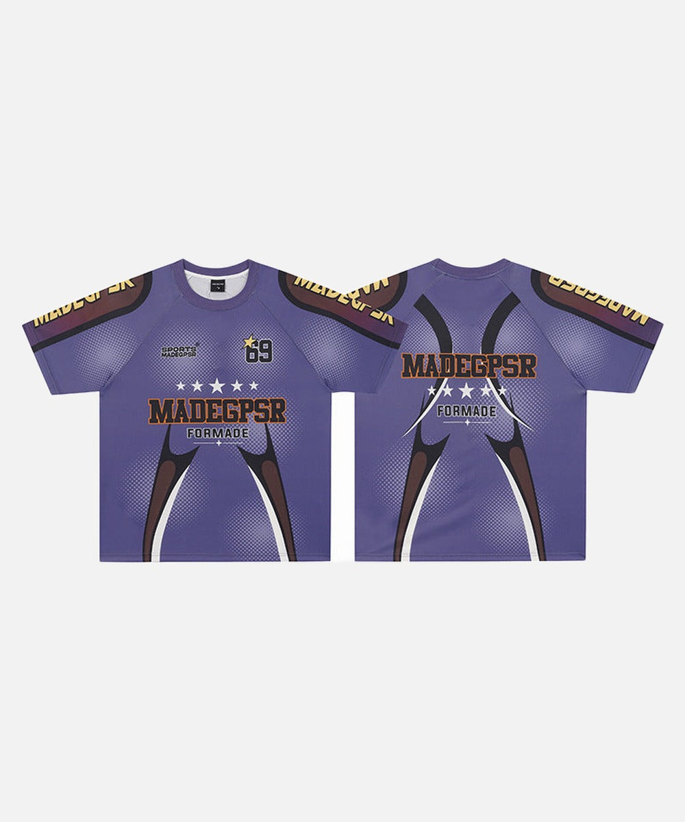 DAXUEN Purple short-sleeved crew neck graphic t-shirt