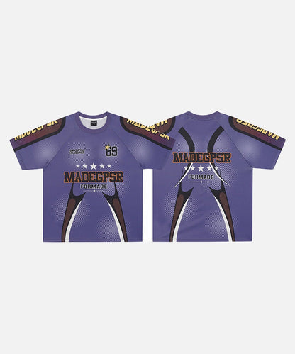 DAXUEN Purple short-sleeved crew neck graphic t-shirt