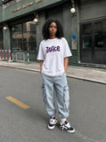 DAXUEN Oversized Statement Graphic Tee — model photo