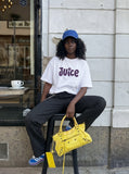 DAXUEN Oversized Statement Graphic Tee — model photo