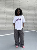 DAXUEN Oversized Statement Graphic Tee — model photo