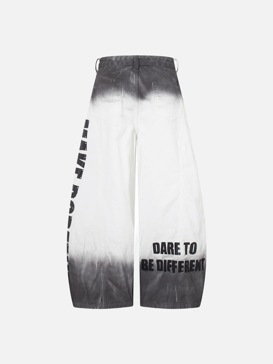 DAXUEN High-waisted wide-leg trousers with dip-dye effect