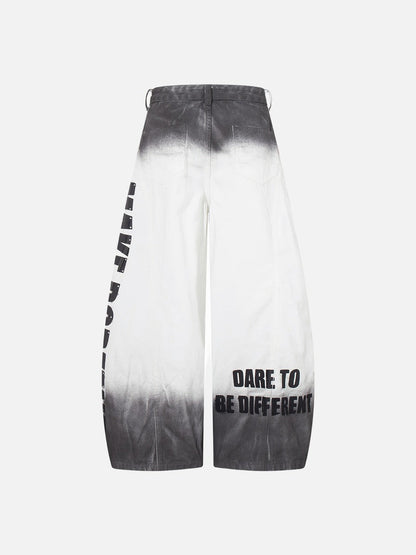 DAXUEN High-waisted wide-leg trousers with dip-dye effect