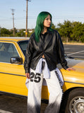DAXUEN High-waisted wide-leg trousers with dip-dye effect — model photo