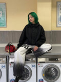 DAXUEN High-waisted wide-leg trousers with dip-dye effect — model photo