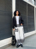 DAXUEN High-waisted wide-leg trousers with dip-dye effect — model photo