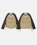 DAXUEN Long-sleeve raglan top with camouflage sleeves and star print