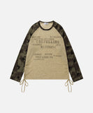 DAXUEN Long-sleeve raglan top with camouflage sleeves and star print