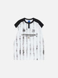 DAXUEN Raglan short-sleeved T-shirt with vertical stripes and graphics
